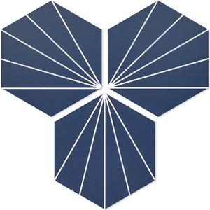 AULIGET Flower Vintage Hexagon Tile Peel and Stick Backsplash, 6"x7" Self Adhesive Wall Tiles in Blue (Pack of 45)