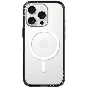 CASETiFY Compact iPhone 16 Pro Case [Slim and Sleek/Compatible with Magsafe / 4 ft. 2X Military Grade Drop Protection] - Clear Black