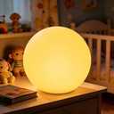 10-in Glowing LED Ball Light, Dimmable 16 RGB Color 4 Mode Glowing Orb Lights w/Remote, Rechargeable Light Up Ball Orb Lamp, Waterproof Outdoor Globe Lights Mood Lamp for Home Garden Party Path Decor
