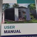 10x10FT Outdoor Metal Storage Shed, Lockable Weatherproof Garden Shed for Tools & Equipment, Durable Galvanized Steel with Sloping Roof & Ventilation, Ideal for Backyard, Patio & Garage Storage, Brown