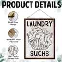 Funny Laundry Room Decor, Funny Laundry Signs, Decorative Plaque for Wall, Housewarming Gifts, Rustic Door Hanger, Farmhouse Wood Sign, Home Decor, Rustic Hanging Sign 7.9x10.2 Inches