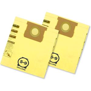 Shop-Vac 9067133 High Efficiency Disposable Vacuum Filter Bags, Fits 5-8 Gallon Tanks, Enhanced Filtration and Dust Control, (2-Pack)