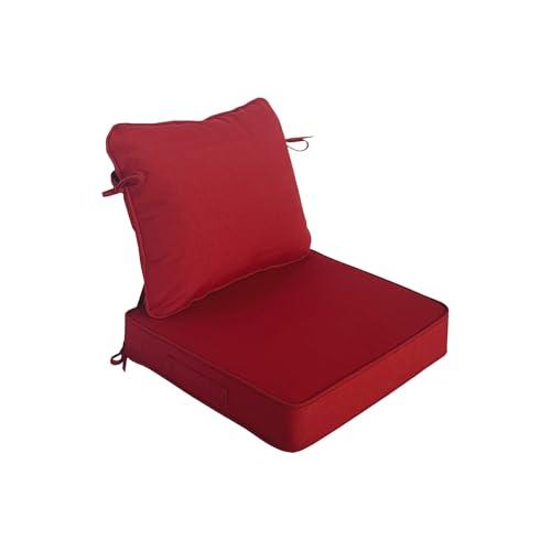 Garden lucky 19"x19" Outdoor Universal Cushion Set of 1, Patio Cushions with Handles & Ties, Water-Proof Stain-Resistant UV Resistant Weather Resistant High Resilience Foam with YKK Zippers,Chili