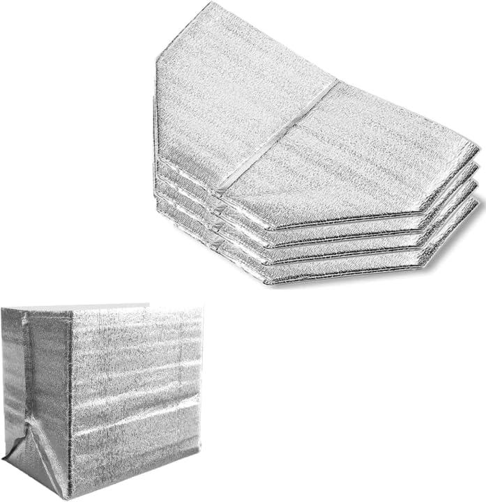 Reusable Insulated Thermal Bags 11.4" X 6.0" X 9.0" Foil Insulated Bag Liner Pack of 4 Thermal Box Liners for Lunch Box Shopping Bag Insulation Lining Waterproof Insulation Package