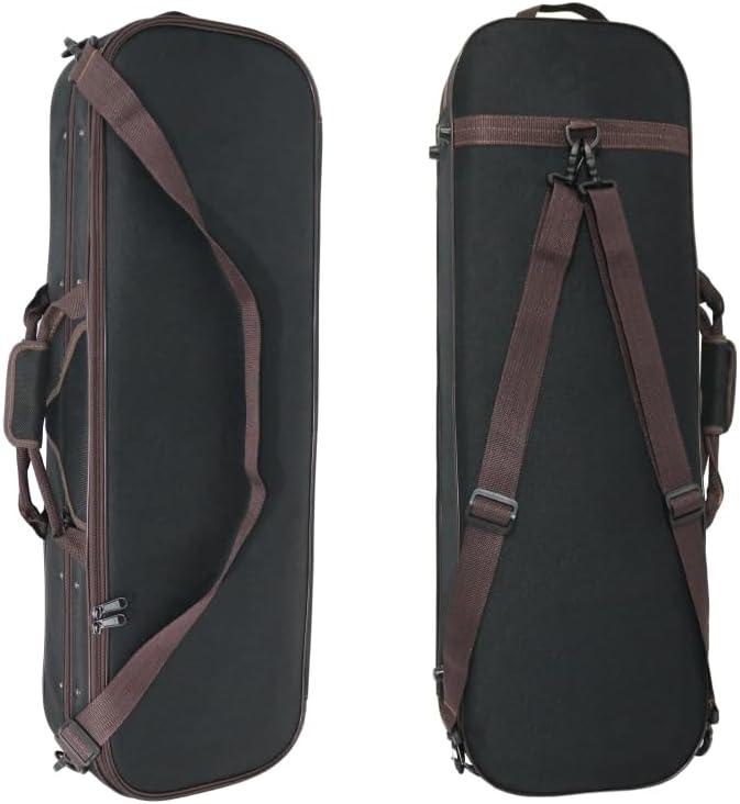 4/4 Full Size Violin Case,Lightweight Portable Travel Carrying Bag,with Plush Lining,Shoulder Straps,Anti-Scratch,Professional Oblong Shape,for Violin(BLACK)