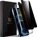 UNBREAKcable Privacy Screen Protector for iPhone 12/ iPhone 12 Pro, Shatterproof Tempered Glass [True 28Anti Spy] [9H Hardness] [Easy Installation Frame] Black Protector for iPhone 6.1" - 2 Pack