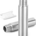 2PCS Stainless Pipe Fittings, 4" Length Nipple Cast Pipe, 1/2" NPT Male x 1/2" NPT Female double-ended tube for Air/Fuel/Water/Gas/Oi