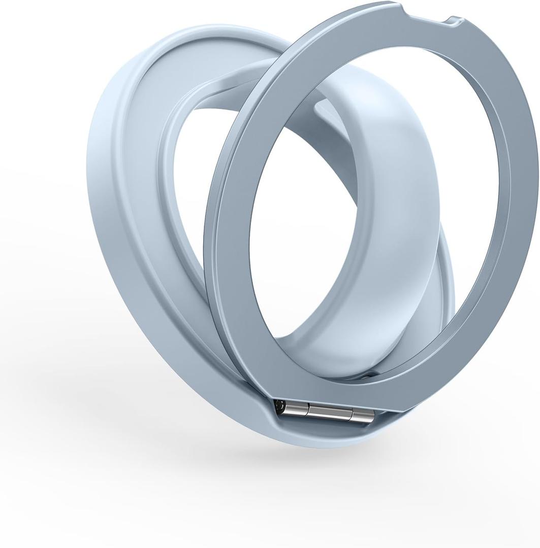 Magnetic Phone Grip, 360 Rotation & 180 Flip Universal Phone Ring Stand, Silicone Phone Ring Holder for Back of Phone for iPhone 17/16/15/14/13/12 Pro Max/Plus, Blue