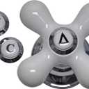 Danco 46004 Cross-Arm Tub/Shower & Sink Faucet Handle, Fits 2-3 Handle Faucets, DOES NOT FIT DELTA & MOEN FAUCETS, Chrome/White Porcelain, 2.25 H (Pack of 1)