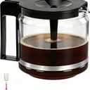 Carafe Replacement for Technivorm 89830 1.25L Glass Carafe, 10Cup/40oz Coffee Pot Compatible with Moccamaster KBG/KBGV/CDG Model Brewer, External Metal Ring Reinforcement.