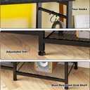YGEOMER TV Stand for TVs Up to 55 Inch, Entertainment Center for Living Room, Bedroom, Black, 47.2"W x 11.8"D x 21.6"H