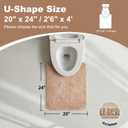 TYUU Toilet Rug, Ultra Soft Toilet Rugs U Shaped Machine Washable Non Slip Absorbent Quick Dry Toilet Mat with Rubber Backing, Beige 20" x 24" U Shape