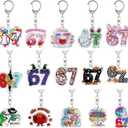 15Pcs 6 7 Meme Keychains, Funny 6 7 Popular Saying Acrylic Keychains, Six Seven Internet Novelty Gifts for Meme Lovers, Bag Charm Accessories & Party Favors