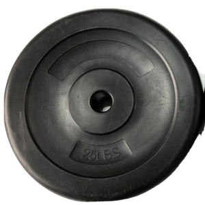 25Lb Rubber Black Weight 1 Inch Diameter Bar Hole 1 Ft Diameter 2" Tall