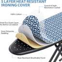 KINGBOARD Foldable Ironing Board Full Size, Iron and Ironing Board Set Standard Size, Iron Boards with Ironrest & Adjustable Height,Heavy Duty Iron Table Stand with Metal Legs &Thick Cover,43x13 Blue