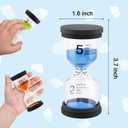 Sand Timer, Sand Timers Colorful 1/3/5/10/15/30 Minutes Sandglass Timer with Protective Cover for Classroom Home Office Cooking (Pack of 6) Multicolor