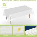 2 x URMONA Plastic Tablecloth Disposable, 2 Pcs - 54" x 108" Table Cloth Rectangle Table, Waterproof, Suitable for Parties, Picnics, Weddings, and Camping(White)