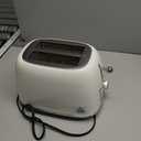 Roter Mond 2 Slice Toaster Retro Stainless Steel with Bagel, Cancel, and Defrost Functions, 6 Bread Shade Settings, Extra Wide Slots and Removable Crumb Tray, Cream