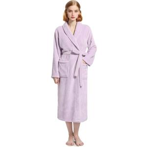 Eonkasp Plush Soft Robes for Women, Premium Fleece Womens Robe Cozy Warm Bathrobe (Small-Medium, Lavender)