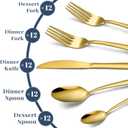 Gold Silverware Set - 60PCS Stainless Steel Silverware Set for 12, Includes Forks Spoons and Knives, Utensil Sets for Home Kitchen Restaurant, Dishwasher Safe