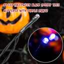 Sunnyglade 21.6 30 LED Halloween Black Spooky Tree Glittered with Purple Lights & 12 Pumpkin Decorations,Battery Powered for Halloween Indoor Tabletop Decoration
