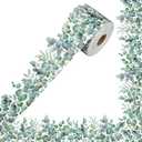 82 Ft Eucalyptus Bulletin Board Borders Eucalyptus Border Trim Rolled Greenery Leaf Bulletin Border Decor Die-Cut Greenery Classroom Borders for School Office Classroom Chalkboard Decor