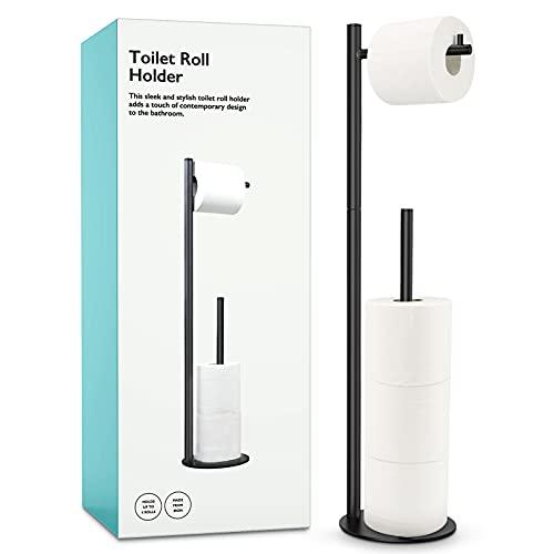 Toilet Paper Holder Stand, Bathroom Toilet Paper Roll Holder Stand with Reserve, Standing Toilet Paper Holder with Storage Toilet Paper Holder Stand, Bathroom Toilet Paper Roll Holder Stand with Reserve, Standing Toilet Paper Holder with Storage