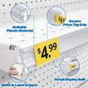 50 Pack Shelf Label Strips with Talker Grippers,Clear Back