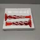 Mumufy 3 Pcs Red and White Christmas Glass Candlestick Holders Christmas Ball Glass Taper Candle Holder Stick Decor for Xmas Holiday Wedding Home Table Centerpiece