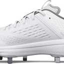 Under Armour Men's Yard Low MT Baseball Cleat, (100) White/ White/ Metallic Silver, 7.5