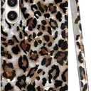 J.west Case for Samsung Galaxy S23 Case 6.1-inch, Luxury Sparkle Translucent Clear Leopard Cheetah Print Pearly Design Soft Silicone Slim TPU Protective Phone Case Cover for Girls Women (Bling)