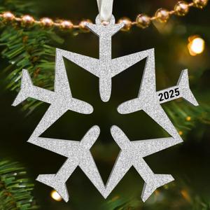 2 x Airplane Ornament - Pilot Gifts for Men - Airplane Ornaments for Christmas Tree, Plane Aviation Ornaments - Travel Gifts for Travelers, Travel Lovers, Flight Attendant - Acrylic Ornament 2025