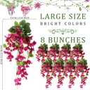 XunYee 8 Pcs Artificial Hanging Hibiscus Flowers Outdoor, Rose Red