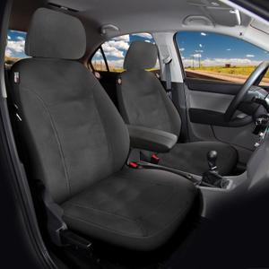 DICKIES 2-Piece Dual-Protection Seat Covers for Cars and SUVs, Extra Padding, Anti-Slip Backing, Reinforced Car Seat Covers, Universal-Fit Automotive Seat Covers, Car Seat Covers Black Full Set