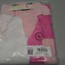 Dokotoo Womens Casual V Neck Short Sleeve Shirts Color Block Back Button Down Blouses Tops (L)