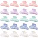 Knitgrip 20 Pcs Large Acrylic Hair Claw Clips Bulk for Women Cute Non-slip Hold Clamps Bulk for Thick or Thin Hair French Barrettes Accessories(3.15 Inches,Pastel Color)
