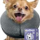 Loflaze Soft Inflatable Dog Cone Collar Alternative After Surgery - Dog Neck Donut E Collar for Small Dogs Cats Post Surgery - Recovery Collar to Stop Licking - Grey, S (Gray)