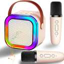 Mini Karaoke Machine for Kids, Karaoke Gifts for Girls Ages 3, 4, 5, 6, 7, 8, 9, 10, 12+Year Old, 3-12 Years Old Birthday Toy Easter Gift for Girls Boys for Karaoke Machine with 2 Wireless Microphones