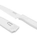 Kuhn Rikon Colori Non-Stick Straight Paring Knife with Safety Sheath, 4 inch/10.16 cm Blade, White