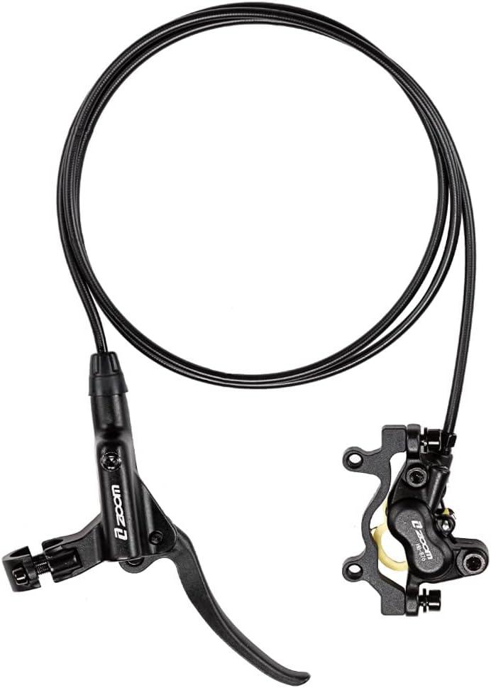 BUCKLOS Zoom Mountain Bike MTB 4 Piston Hydraulic Disc Brakes Set - Left Front 850mm Right Rear 1550mm Hydraulic Brake Aluminum Alloy Lever with Caliper is/PM Adapter Fit EBike/Fat Bike(Pre-Bled)