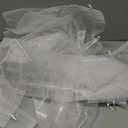 Crweety 50 Pcs White Organza Bags 6x9 Inches, Large Mesh Gift Bags Drawstring, Jewelry Pouches Treat Sachet Goodie Mesh Bag Drawstring for Wedding Party Favors Baby Shower & Easter Gifts (1 Count (Pack of 50))