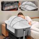 Soobaby Baby Crib Bassinet Bedside Crib Adjustable Portable Bed for Infant,co Sleeping Newborn Must Have Bed (006-Grey)