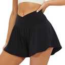 FireSwan Crossover Athletic Shorts for Women 2 in 1 Flowy Running Shorts with Pockets Spandex Butterfly Workout Tennis Skorts, XL