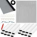 Yaocom 4 Pack Window Screen Kit Aluminum Frame with Corners, Spline, Springs, Pull Tabs, Screen Mesh and Rolling Tool(58'' X 58'')