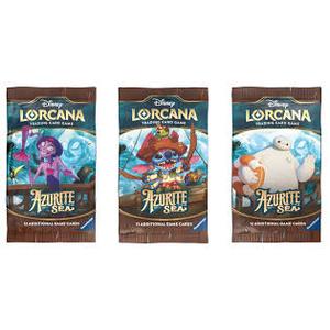 Disney Lorcana Trading Card game 12 Random Game Cards Azurite Sea 3 Pack