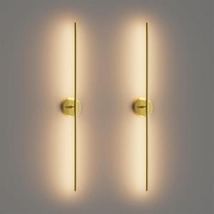 40Inch Gold Wall Sconces Set of Two,360 Rotate Modern Linear Wall Light 30W Hardwired Gold Vanity Light 3000K for Bathroom, Living Room(2 Pack)