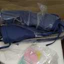 AAAAAcessories D-Shaped Chair Cushions, 2" Thick Dining Chair Pads with Ties and Removable, Machine-Washable Cover, 17" x 16", Set of 4, Blue