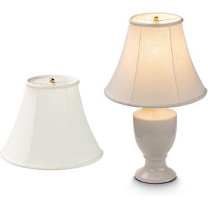 Lamp Shade Set of 2 ELFCAB, Large Barrel Lampshade for Floor Light and Table Lamp 7 x 14 x 11 Inch, DIY Fabric Natural Linen Hand Crafted, Spider (Beige)
