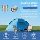 2 x 2 Pcs Propane to Butane Adapter Brass & Aluminum Alloy Camping Stove Adapter LPG Canister Converter 1 LB Propane Tanks Input EN417 Lindal Valve Stove Gas Converter for Backpacking Hiking (Silver)
