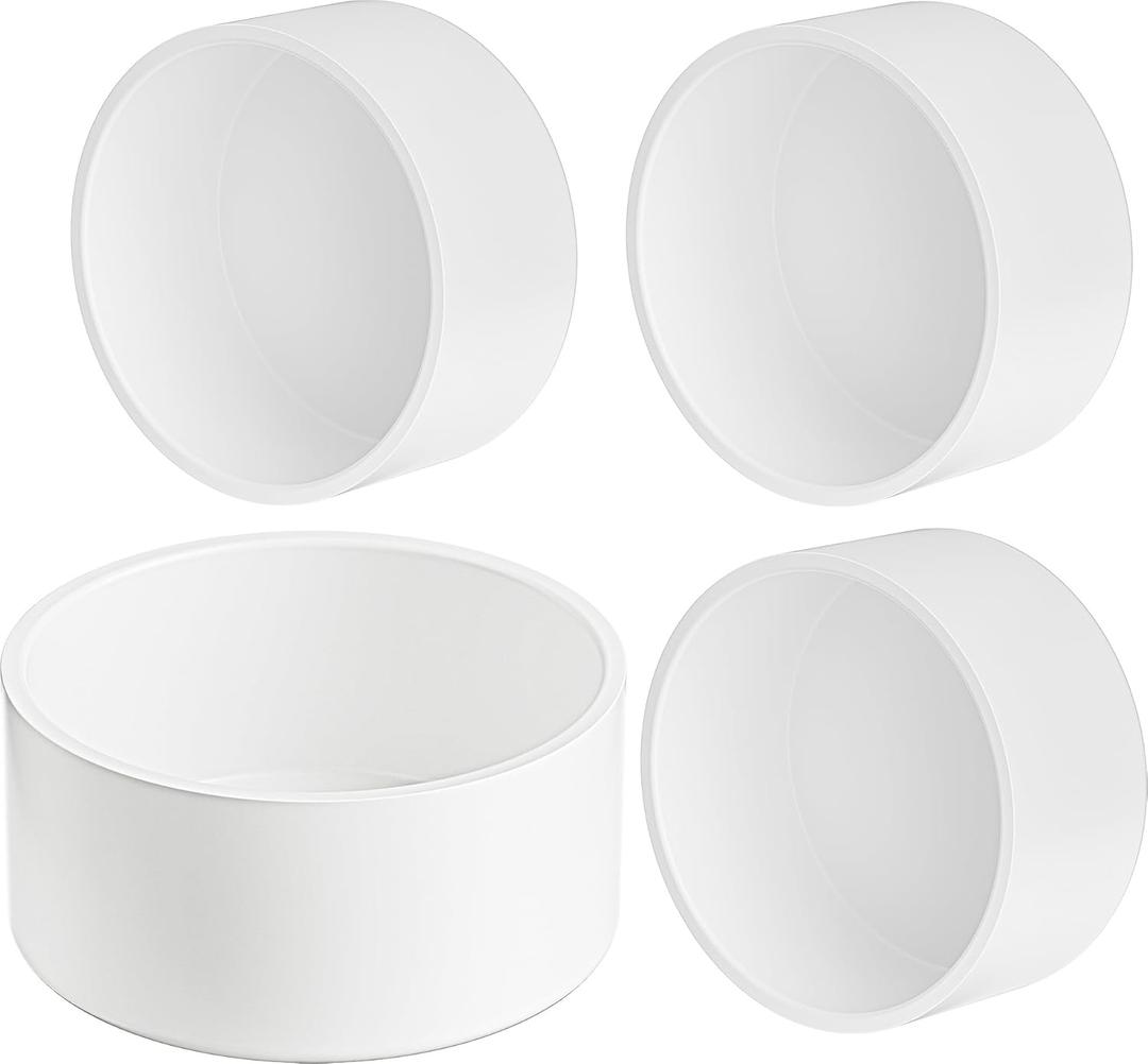 4 PVC Pipe End Cap Fitting (Compatible with 4.5" OD), 4 Pcs End Caps, Schedule 40 Furniture Grade Pipe Plug for Building PVC Furniture DIY Garden Shelf
